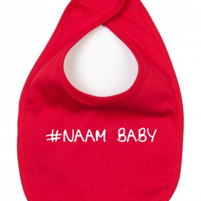 BABY SLABBETJE #NAAM BABY (ALS JE ANDERE TEKSTKLEUR WIL VERMELDEN IN OPMERKING)