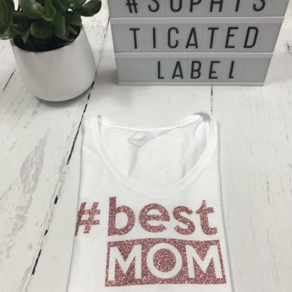 Vrouwen T-shirt V hals #best MOM